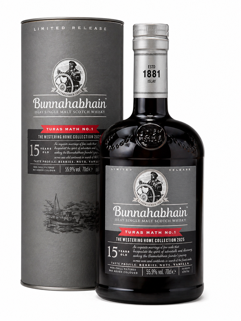 BUNNAHABHAIN, Westering Home Coll. Turas Math No. 1 - 15 Years Old, N.V., Islay Single Malt, Ecosse, 0.70 Whisky/Whiskey 55.9°